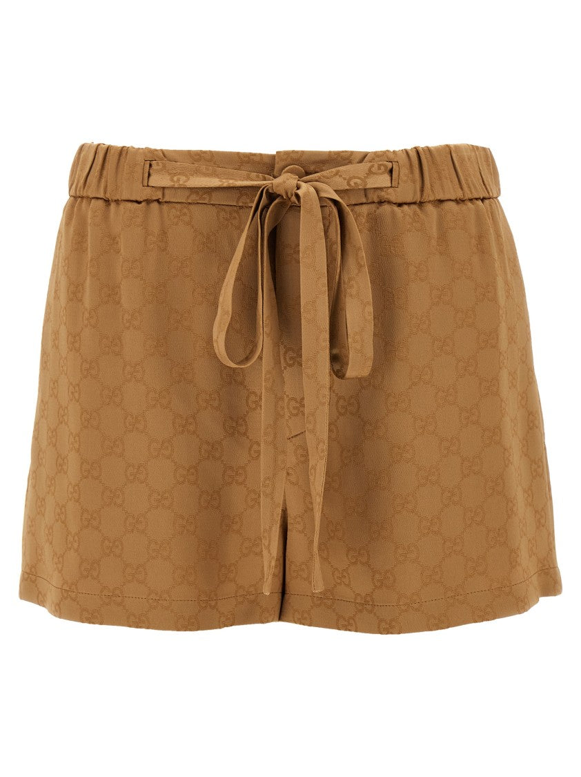 Gucci Gg Satin Shorts With Contrast Piping