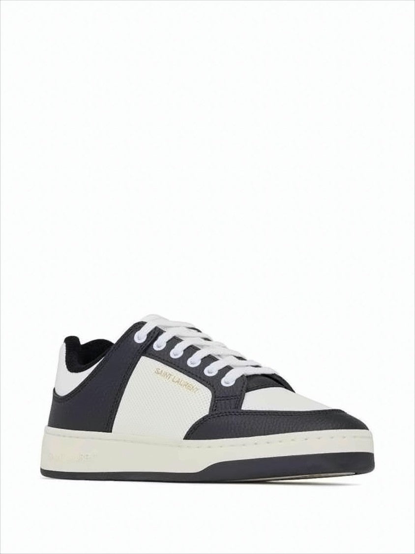 Saint Laurent Low-Top Sneakers With Smooth And Textured Panels