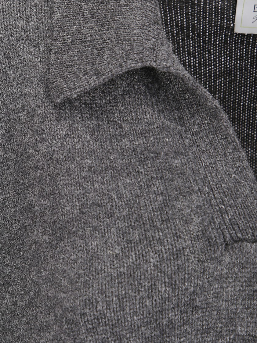 Be You Cashmere Polo Sweater With V-Neckline And Comfortable Fit