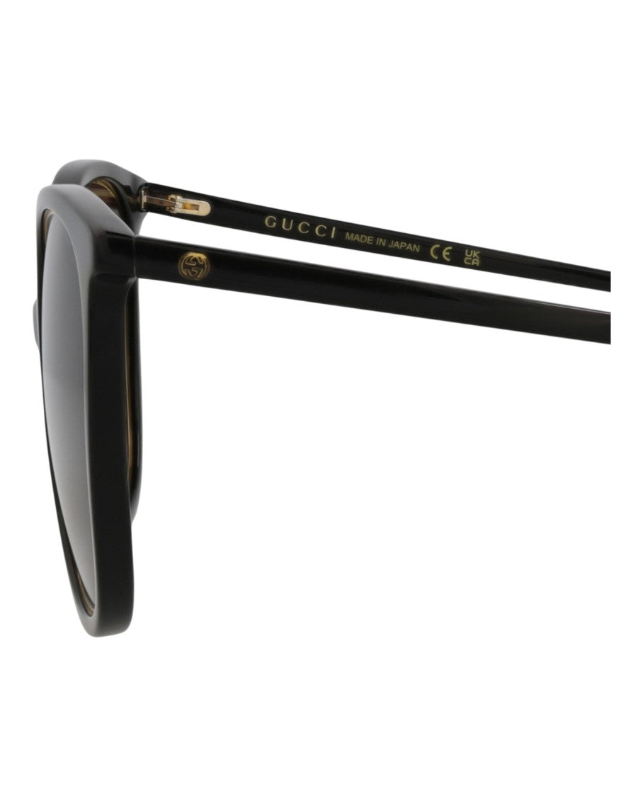 Gucci Round-Frame Acetate Sunglasses With Gold Accents