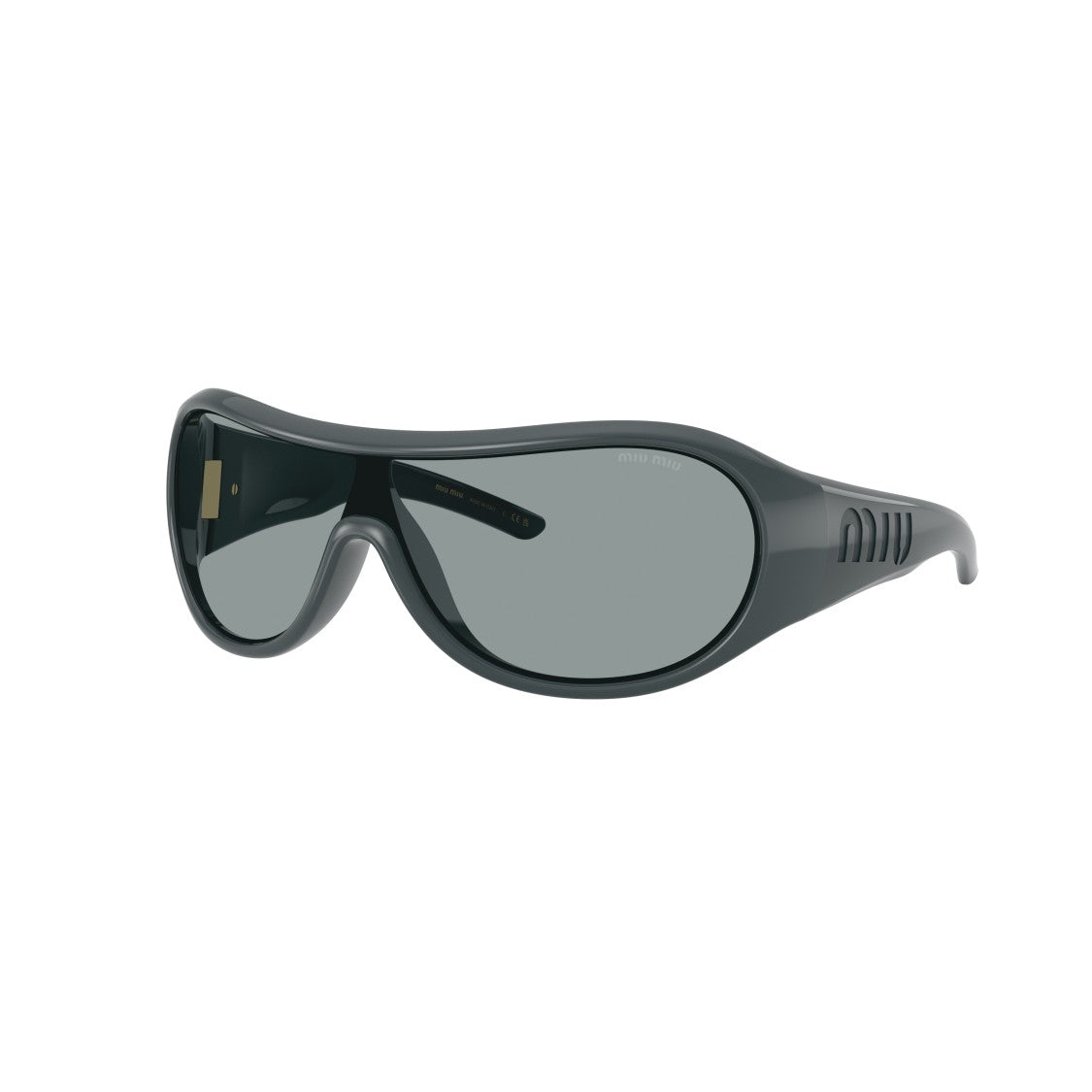 Miu Miu Wraparound Sunglasses With Matte Black Frame