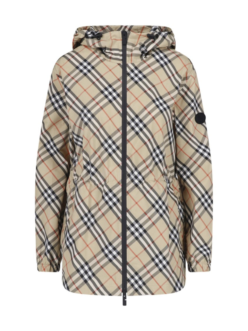 Burberry Multicolor Check Hooded Technical Jacket