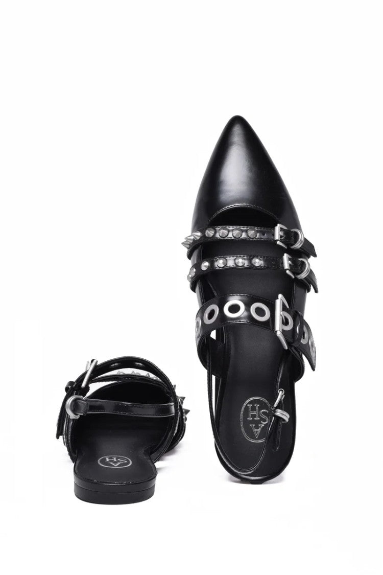 Ash Leather Ballerinas - Black