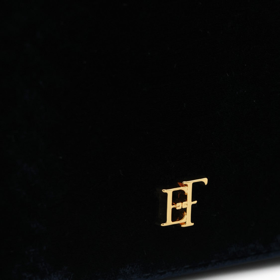 Elisabetta Franchi Plush Velvet Gold Chain Strap Shoulder Bag