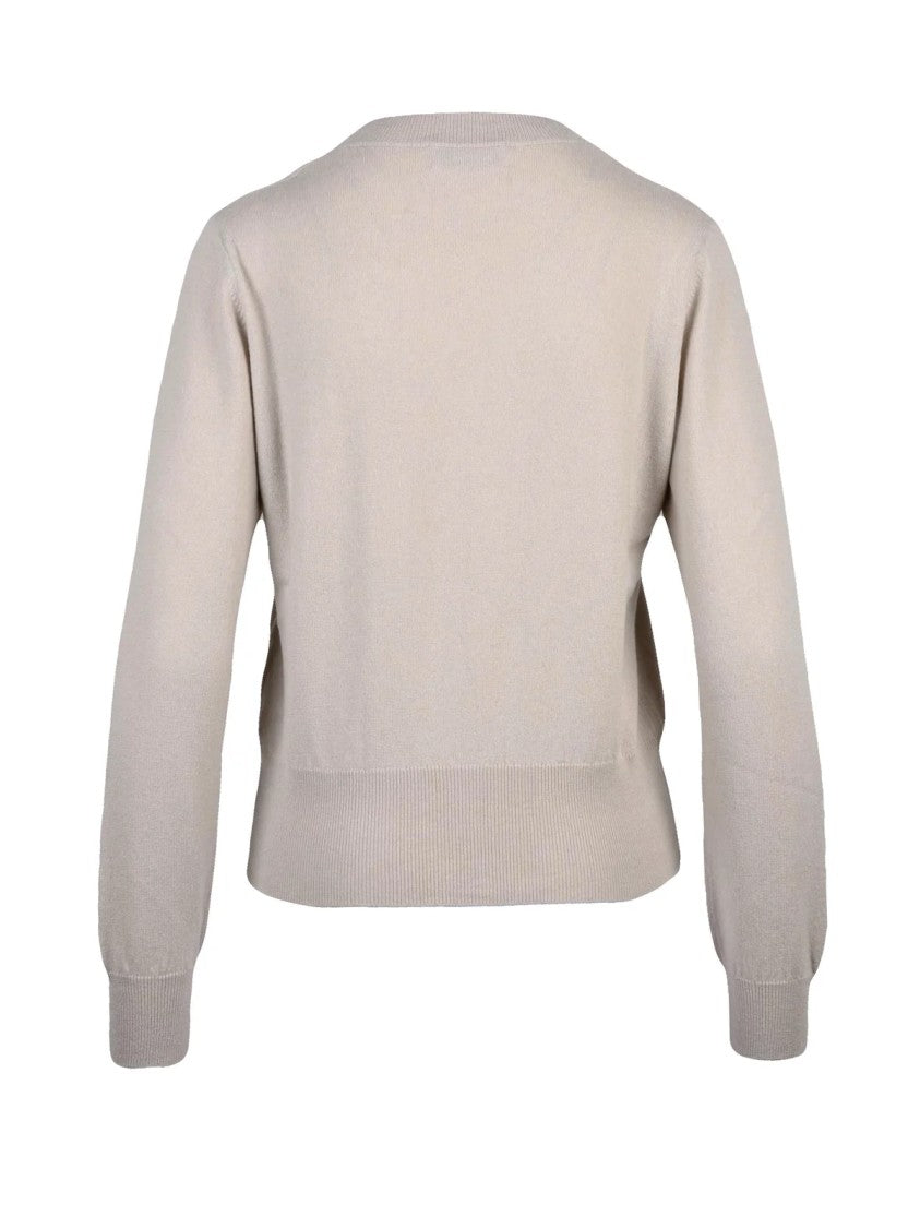 Ballantyne Short Cashmere Crew Neck Pullover With Ribbed Cuffs