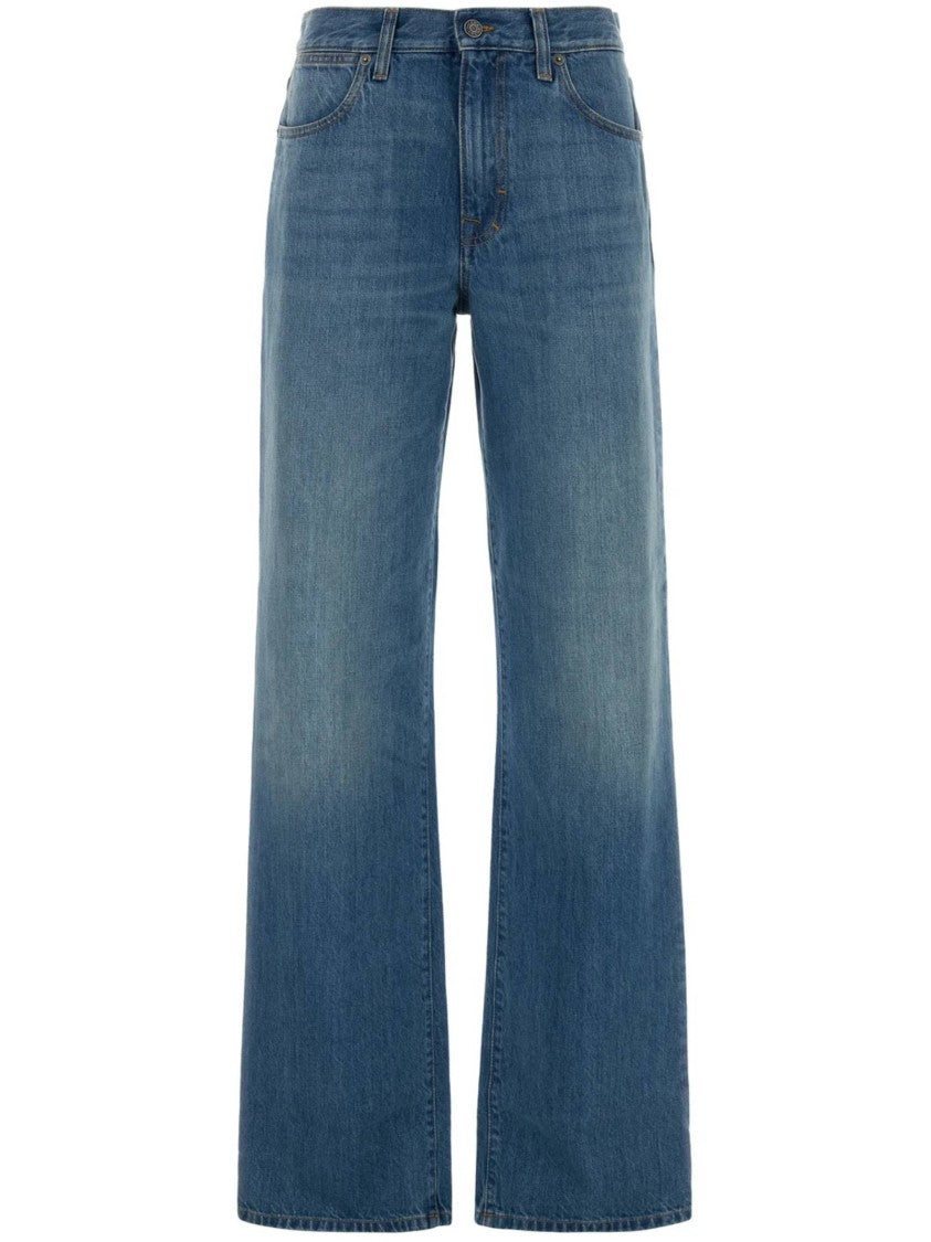 Gucci Blue Low Straight Denim Pants