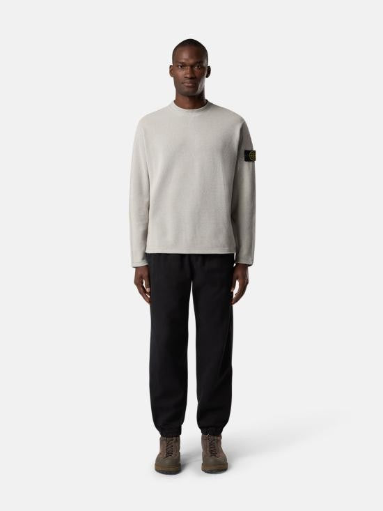 Stone Island Panama Cotton Loose-Fit Jogger Pants With Vintage Effect