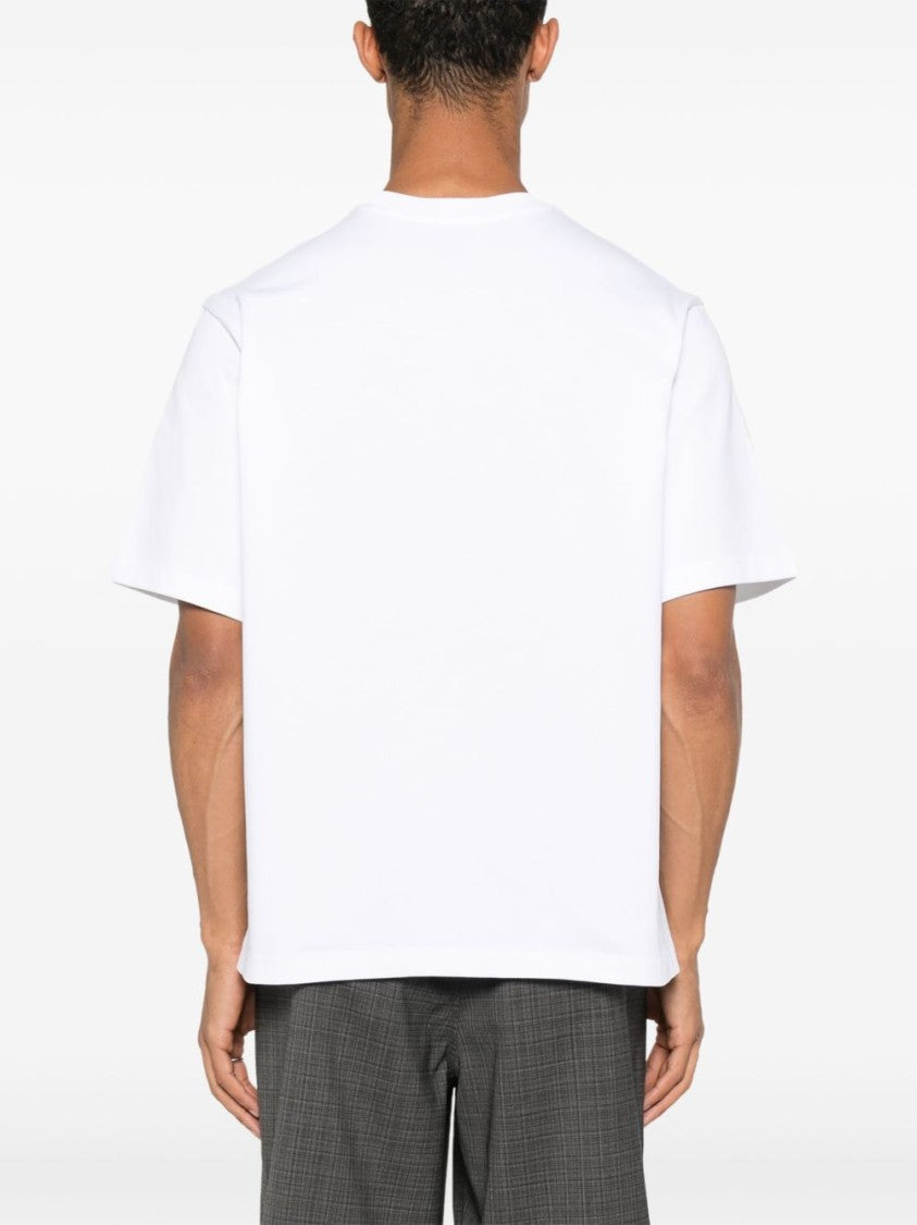 Casablanca Relaxed Fit White Cotton T-Shirt