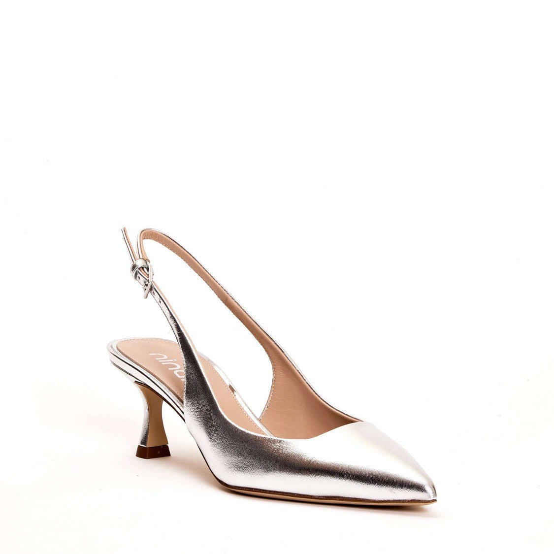 Ninalilou 50Mm Silver Slingback Pumps