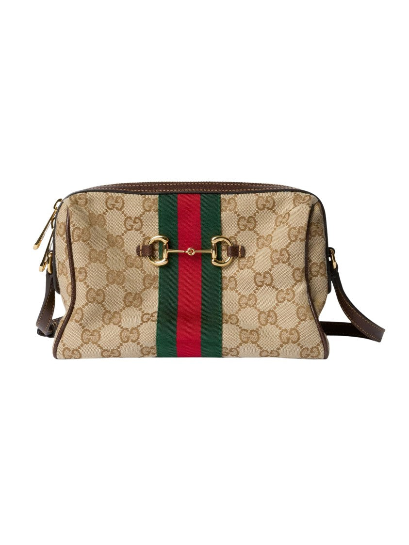 Gucci Sand Gg Canvas Horsebit Camera Bag