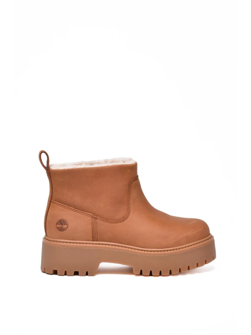 Timberland Brown Leather Chunky Ankle Boots