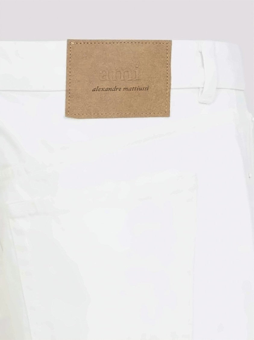 Ami Paris Wide-Leg Cotton High Waist Trousers