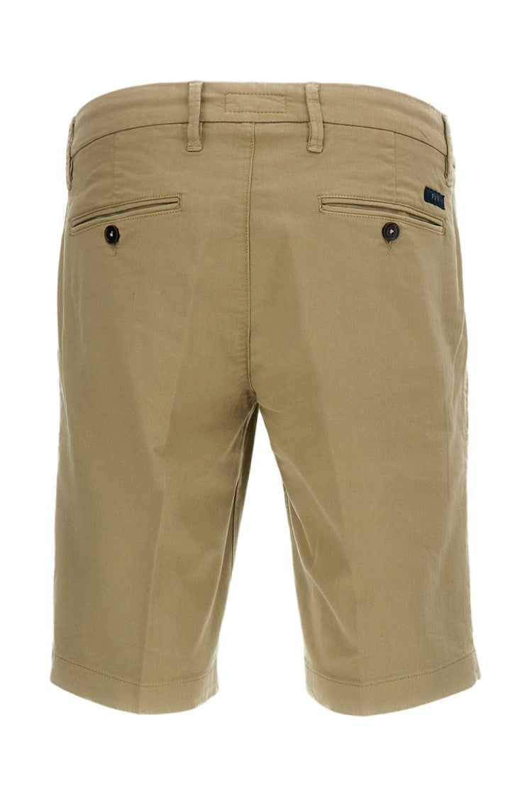 Fay White Stretch Cotton Chino Shorts