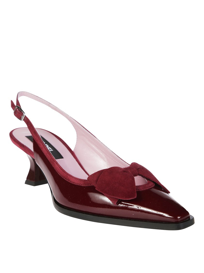 Carel Pointed-Toe Slingback Pump With Bow Detail