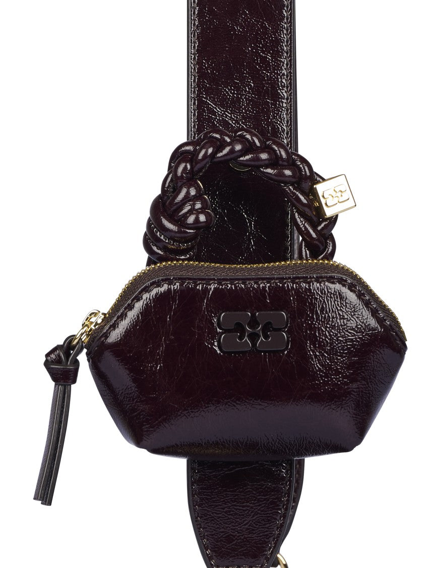 Ganni Black Elongated Hexagonal Gold-Tone Shoulder Bag