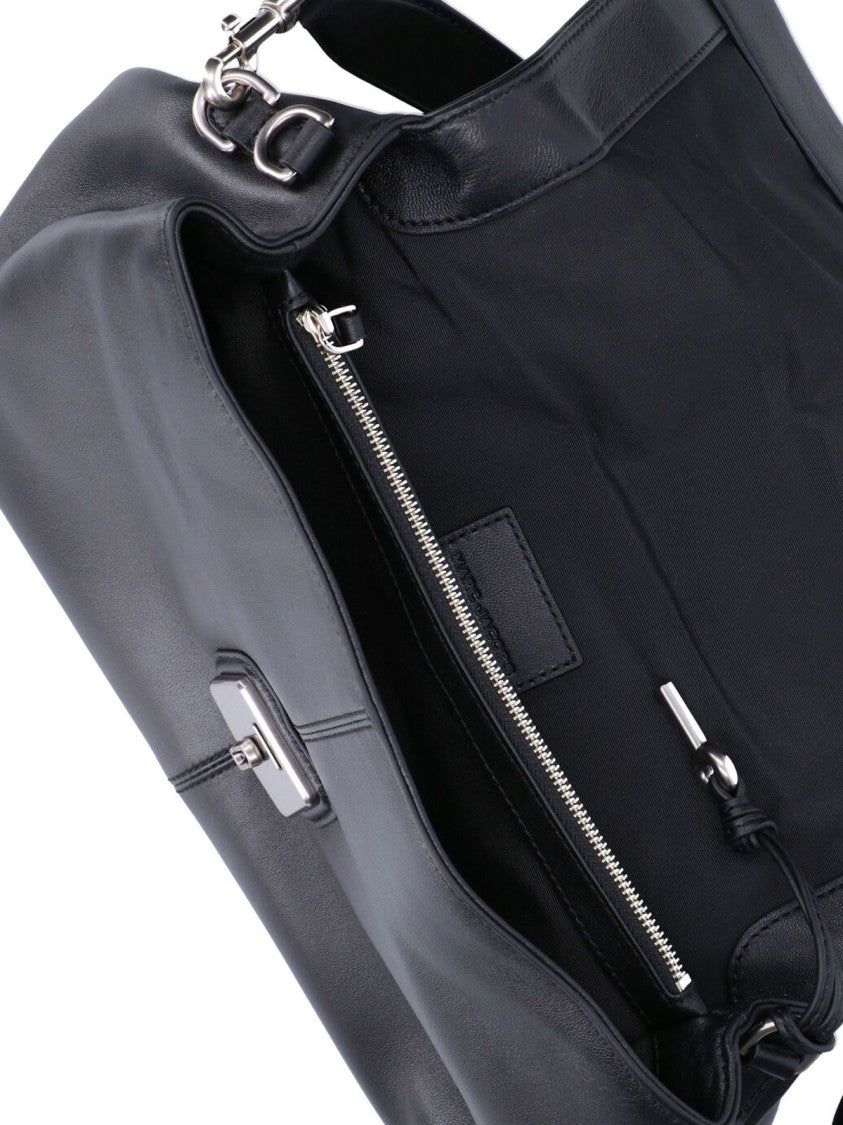 Marc Jacobs Black The Messenger Gathered Leather Bag