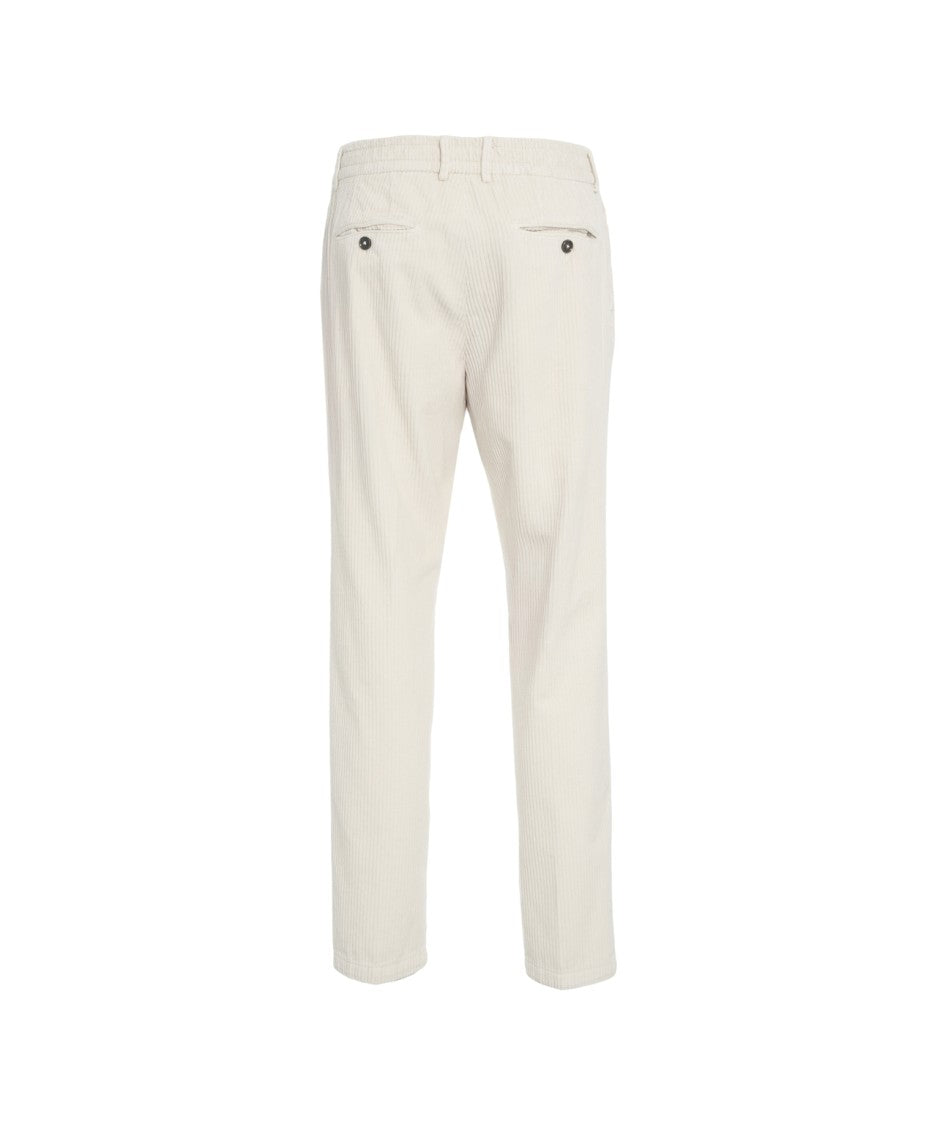 Cruna Tailored Corduroy Trousers With Marked Pleats