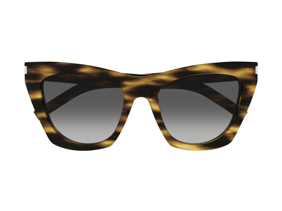 Saint Laurent Sl 214 Kate Tortoiseshell Oversized Cat-Eye Sunglasses
