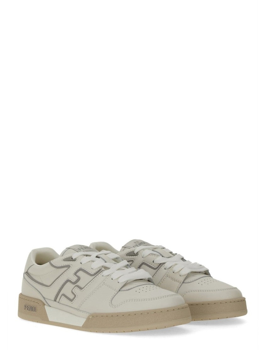 Fendi Low-Top Sneakers With Distinctive Perforated Design And Stitched Logo