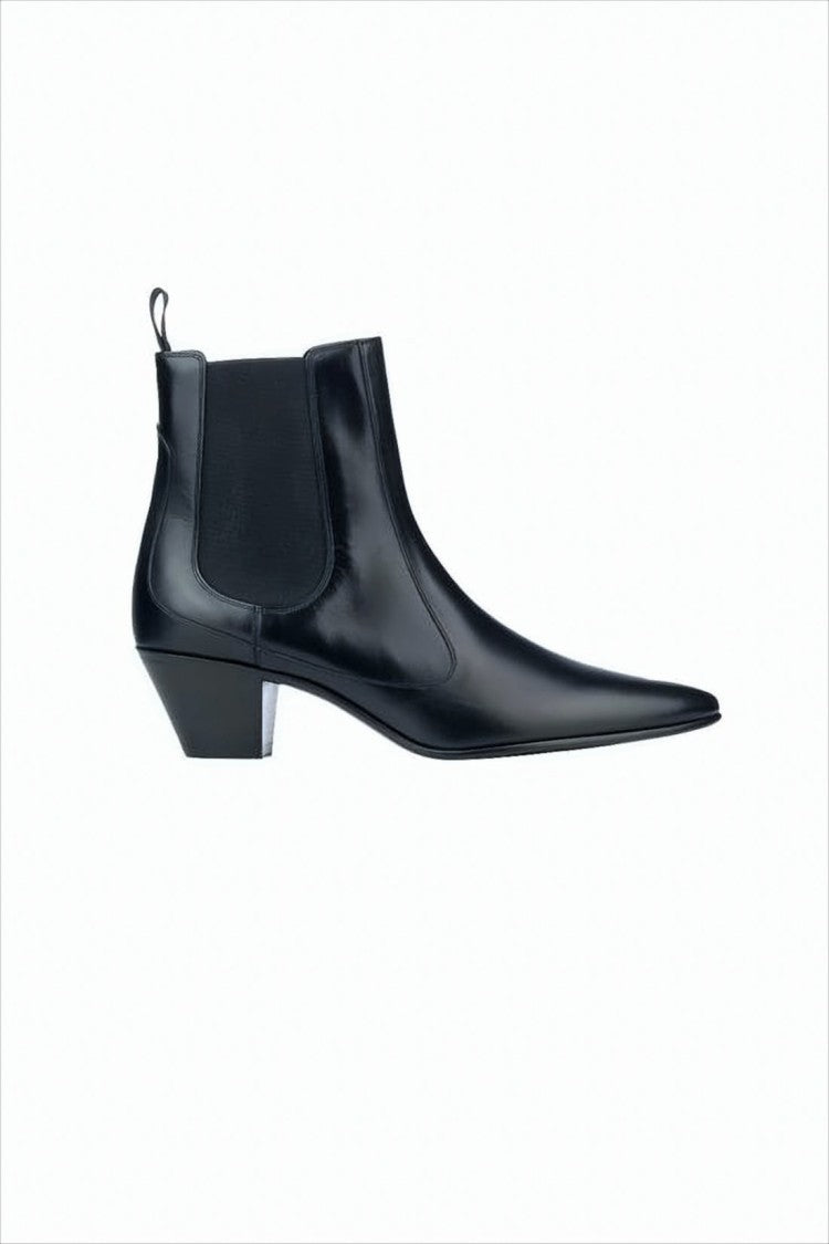 Celine Smooth Calf Leather Ankle Boots With Pointed Toe And Minimalist Silhouette