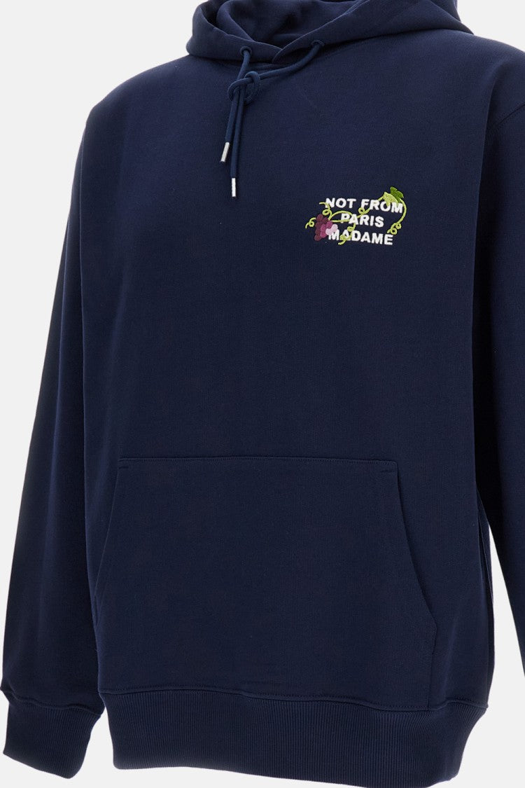 Drôle De Monsieur Vine Embroidered Slogan Hoodie