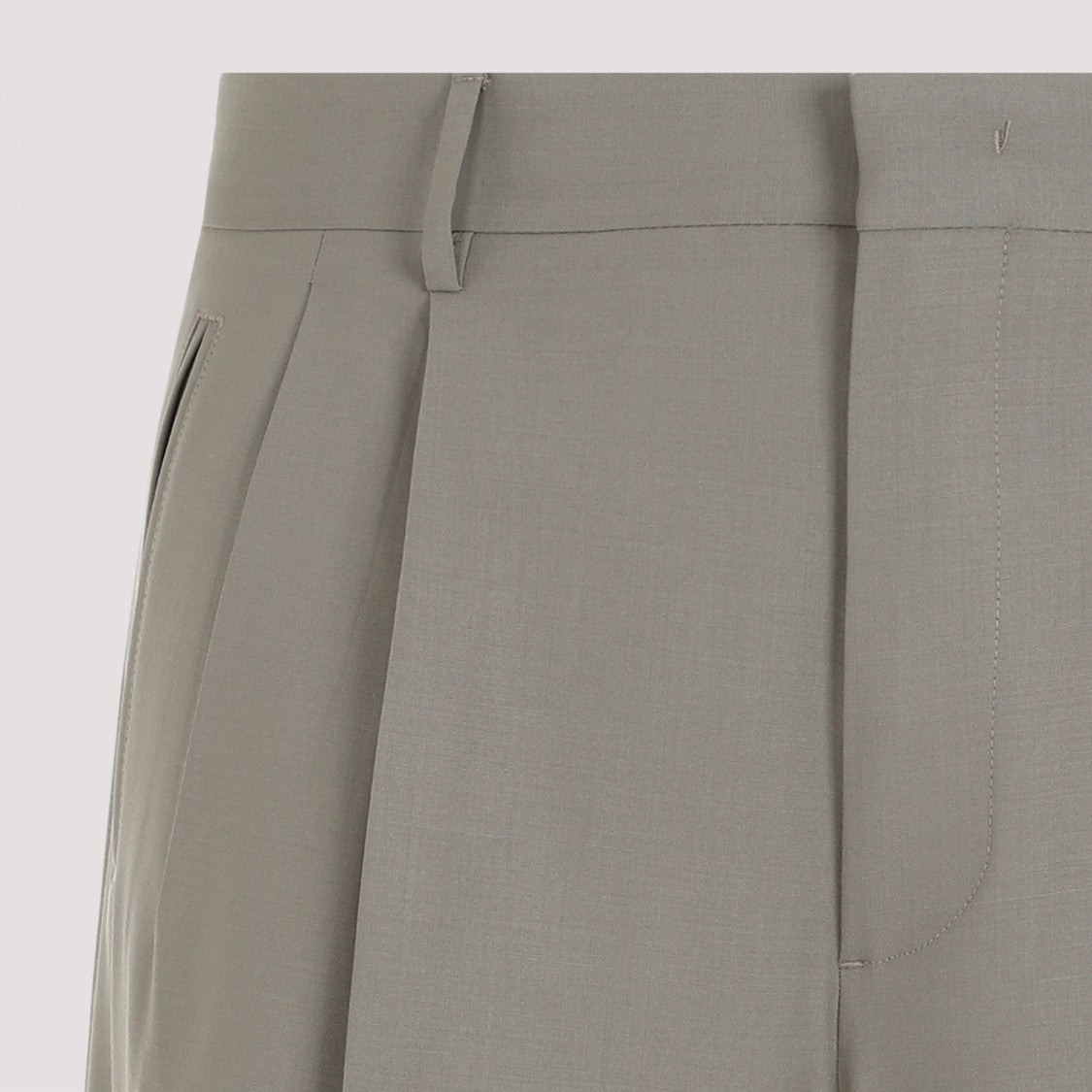 Etro Double Pleat Grey Wool Trousers