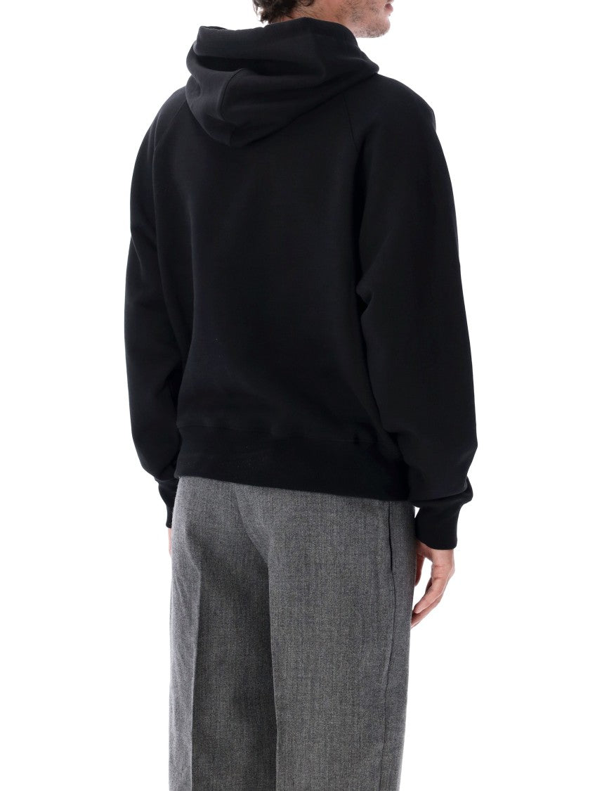 Ami Paris Black Adc Embroidered Heart Hoodie