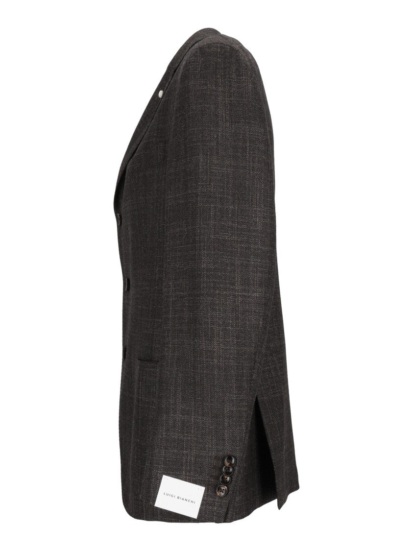 Luigi Bianchi Sartoria Drop 7 Check Pattern Blazer