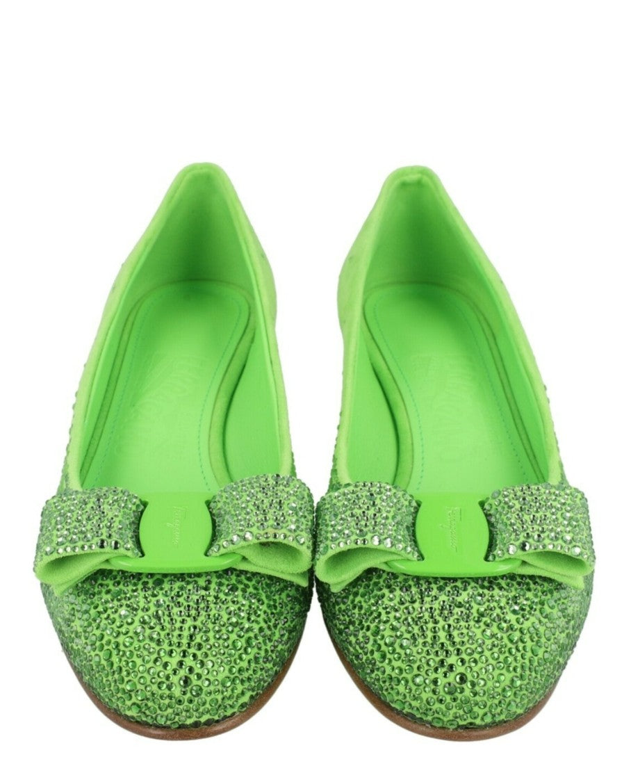 Ferragamo Vara Crystal-Embellished Pumps - Narrow Width
