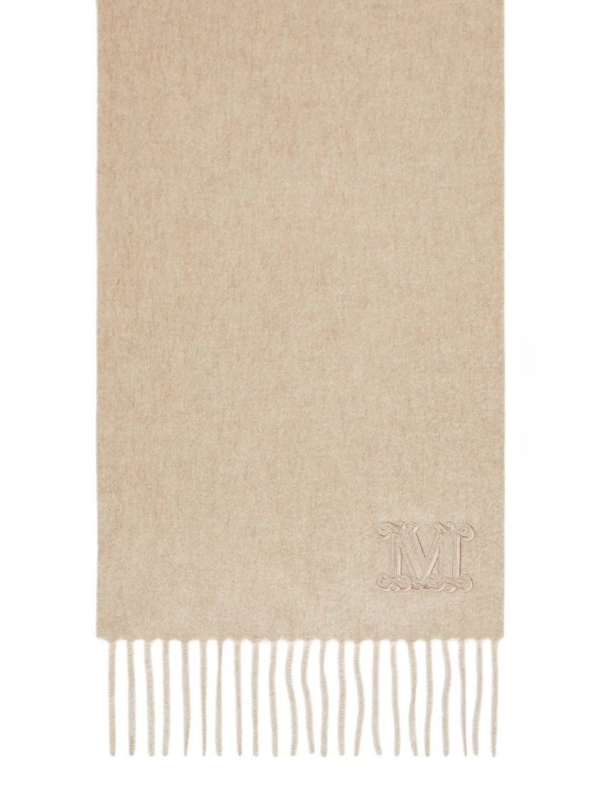 Max Mara Wsdalia Cashmere Fringed Logo Scarf