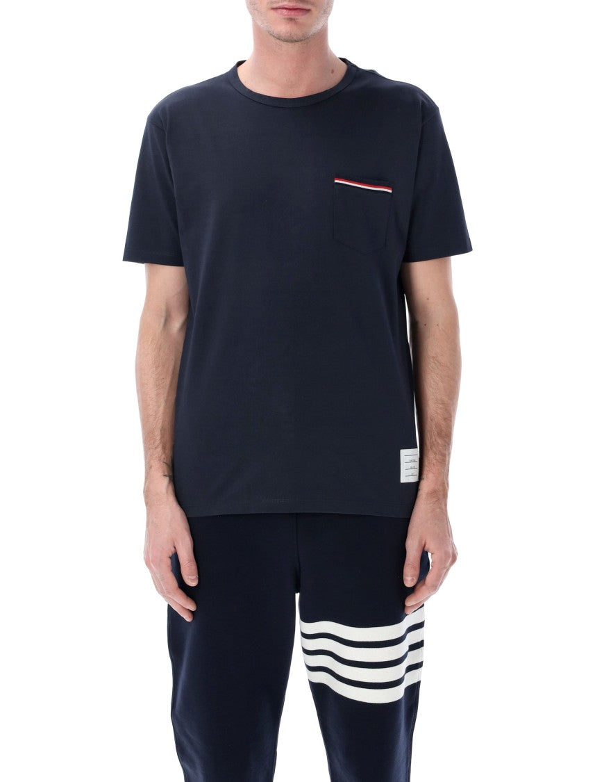 Thom Browne Medium-Weight Cotton Jersey Pocket T-Shirt With Striped Accents