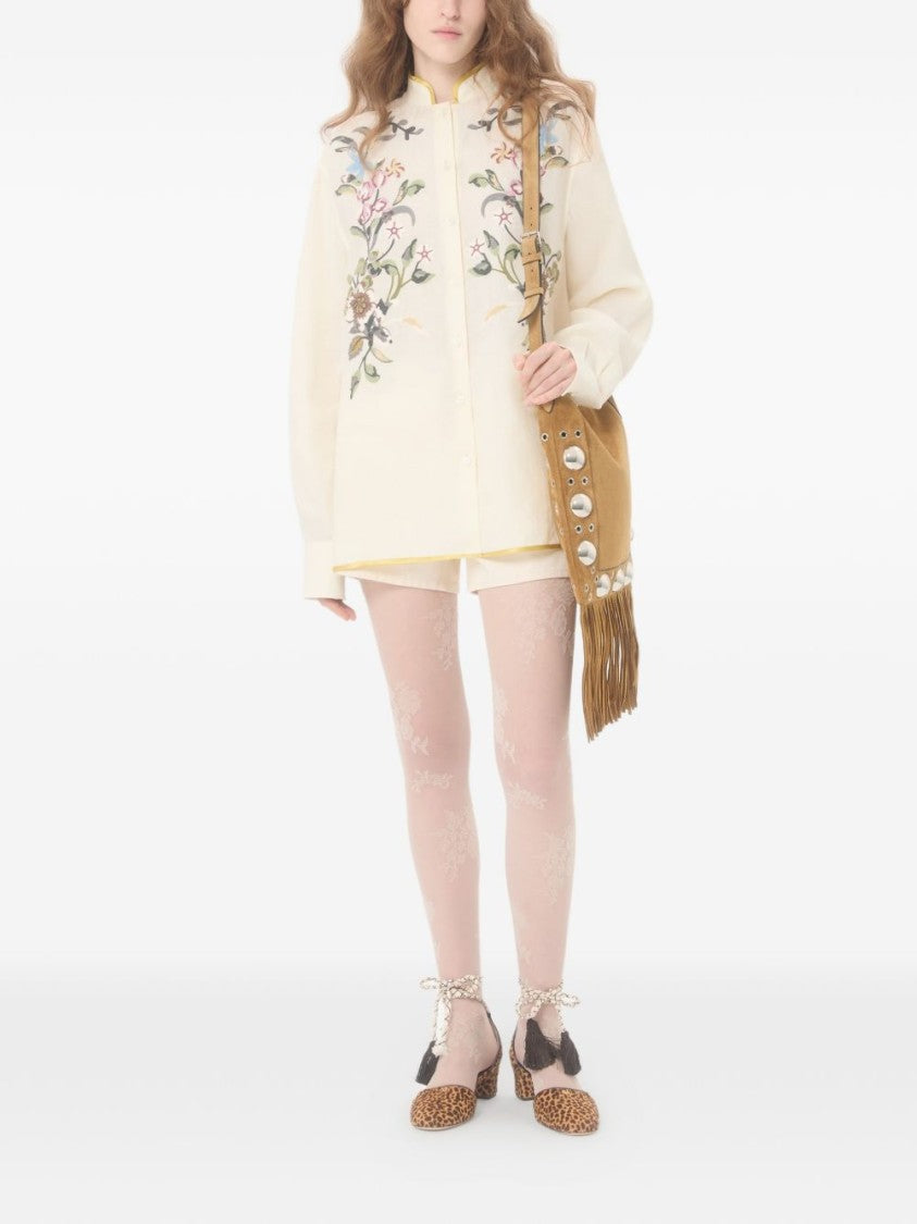 Valentino Garavani Floral Embroidered Loose Fit Shirt