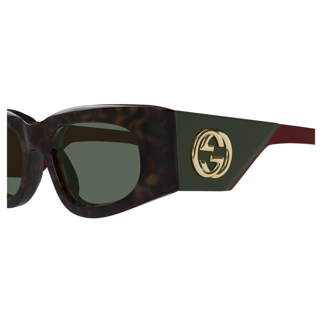 Gucci Gg1664s Rectangular Tortoiseshell Sunglasses