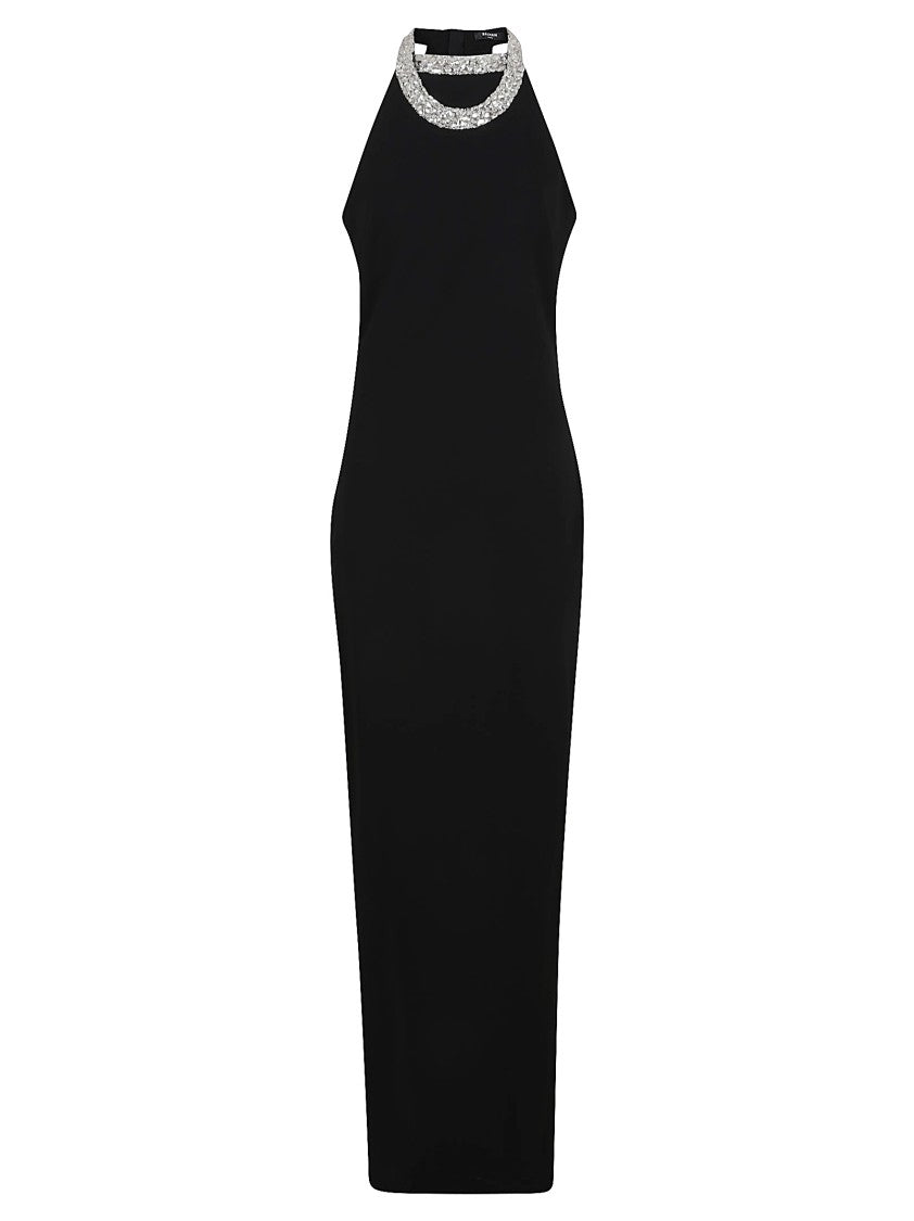 Balmain Floor-Length Dress With High Neckline