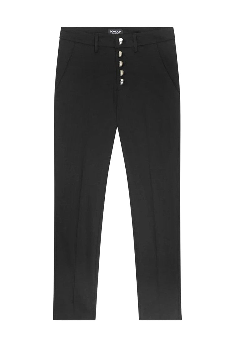 Dondup Cropped Black Slim-Fit Button Fly Jeans