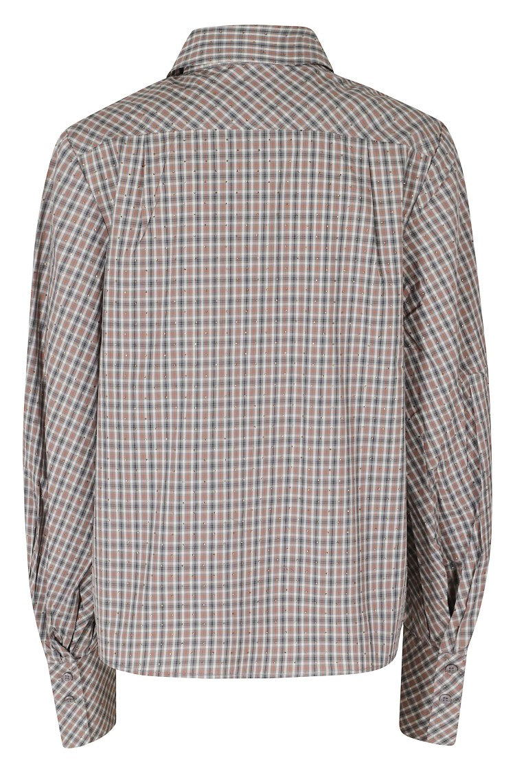 Essentiel Antwerp Steel Pulse Tartan Voluminous-Sleeve Cotton Shirt