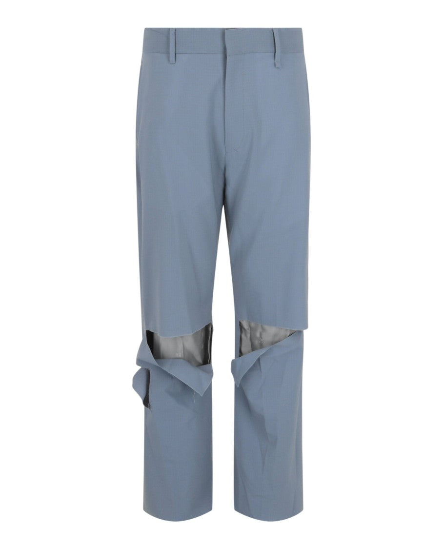 Givenchy Mid Rise Destroyed Effect Straight Leg Pants