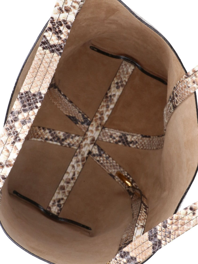 Chloé Structured Snakeskin Pattern Tote Bag