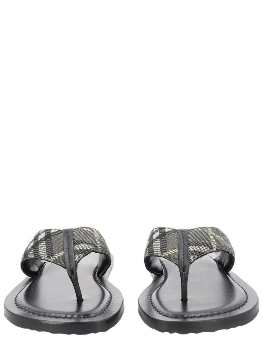Burberry Multicolour Checkered Strap Thong Sandals