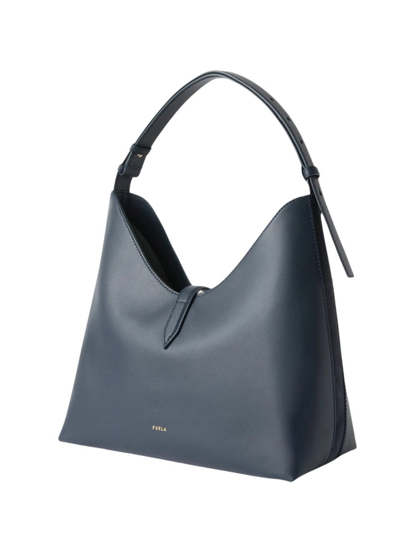 Furla Goccia M Hobo Navy Blue Calf Leather Hobo Bag