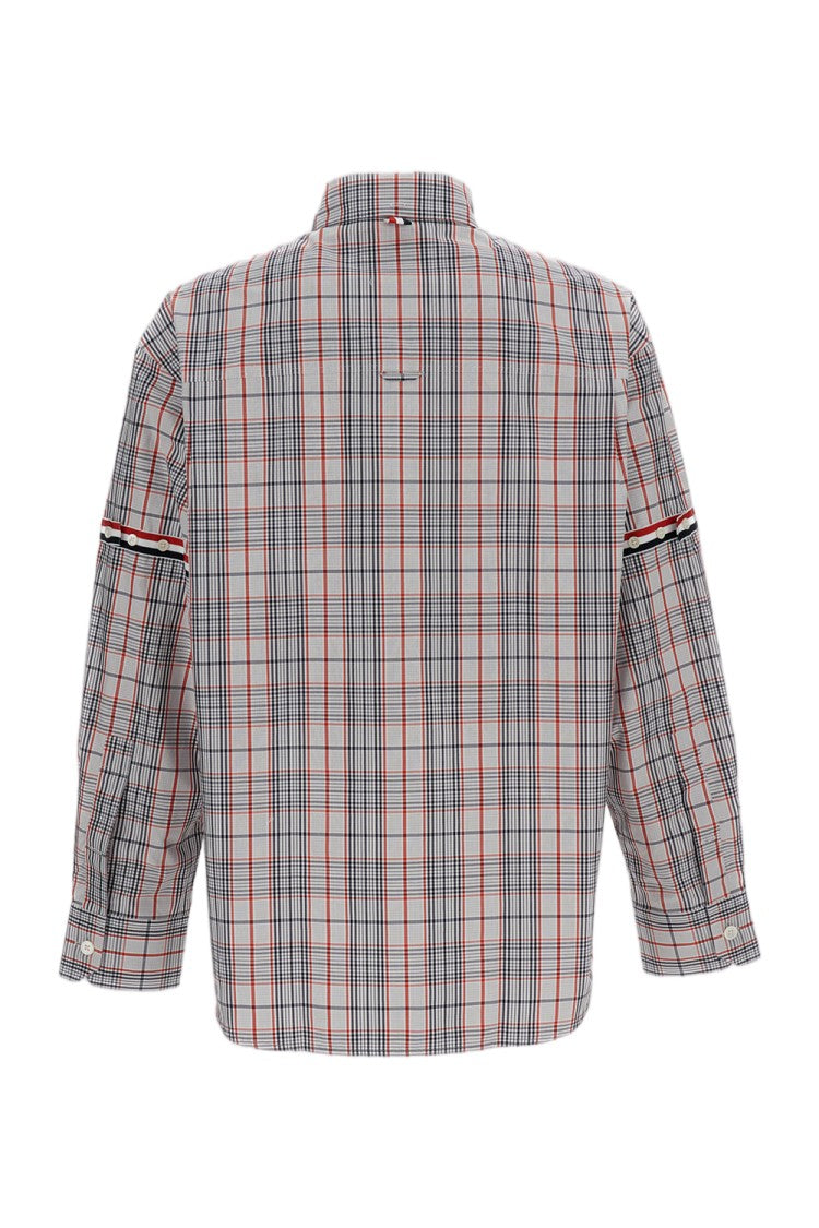 Thom Browne Oversized Multicolor Check Shirt With Grosgrain Details