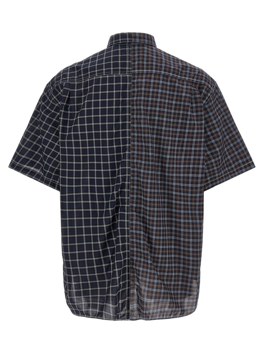 Comme Des Garçons Check Patterned Asymmetrical Poplin Shirt