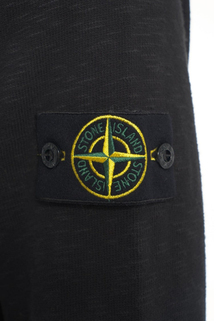 Stone Island Black Sweatshirt With Removable Logo Patch