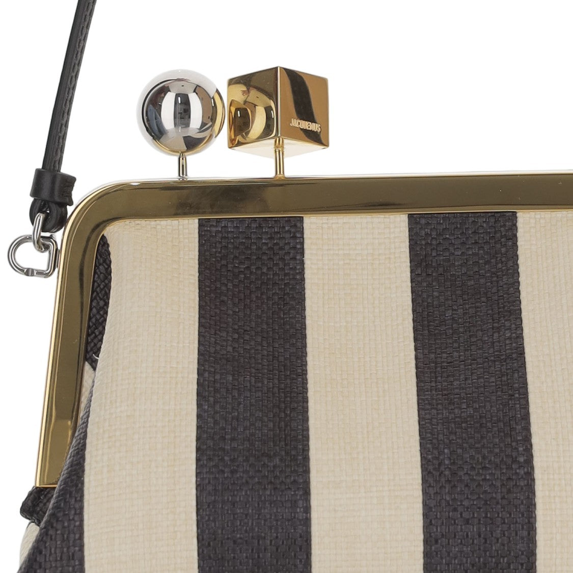 Jacquemus Striped Fabric Bag With Rond-Carré Closure