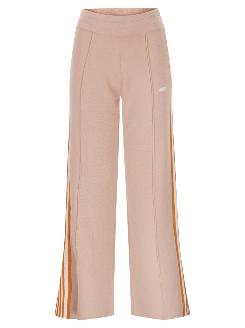 Autry Knitted Viscose Joggers In Tennis Style