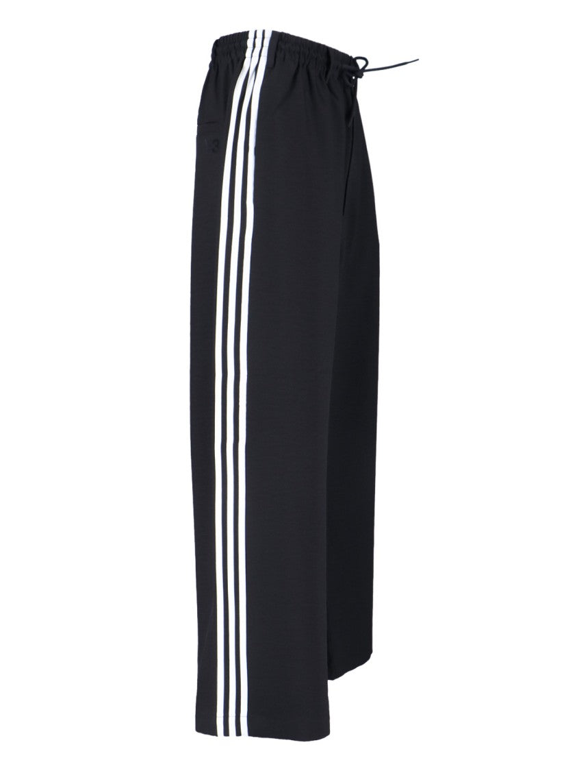 Y-3 3-Stripes Black Sport Trousers With Iconic Branding
