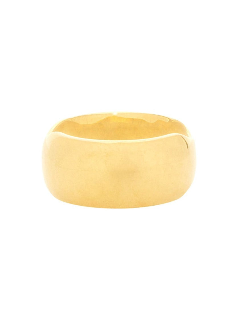 Balenciaga Bold Brass Maxi Band Ring With Polished Finish