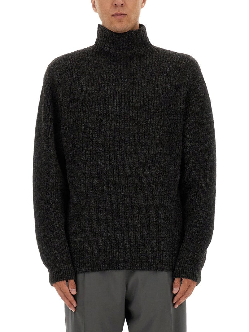 Lemaire Ribbed Turtleneck Sweater In Alpaca