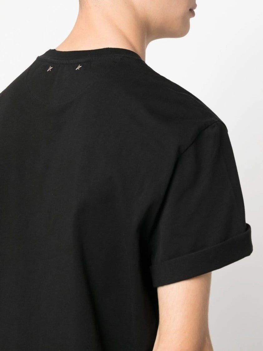 Golden Goose Regular-Fit Black Cotton T-Shirt With Minimalist Accents