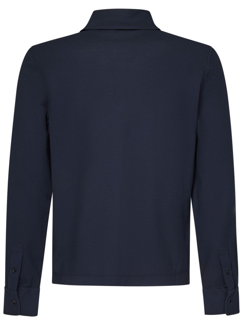 Malo Blue Long-Sleeved Polo Shirt